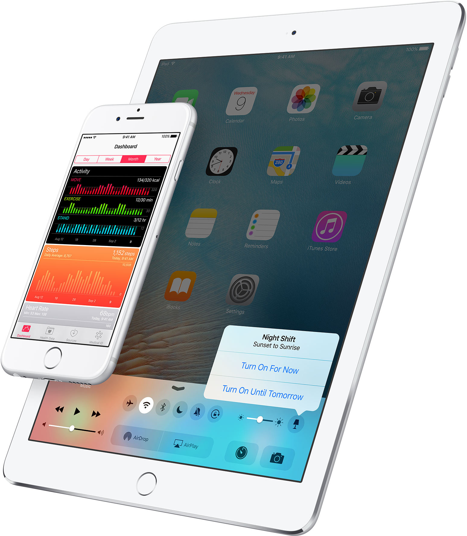 التحول الليلي في مركز التحكم iOS 9.3
