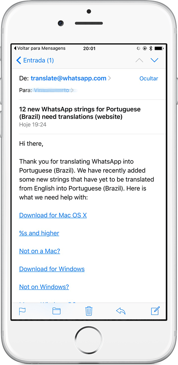 ترجمات WhatsApp لنظام التشغيل Mac و Windows