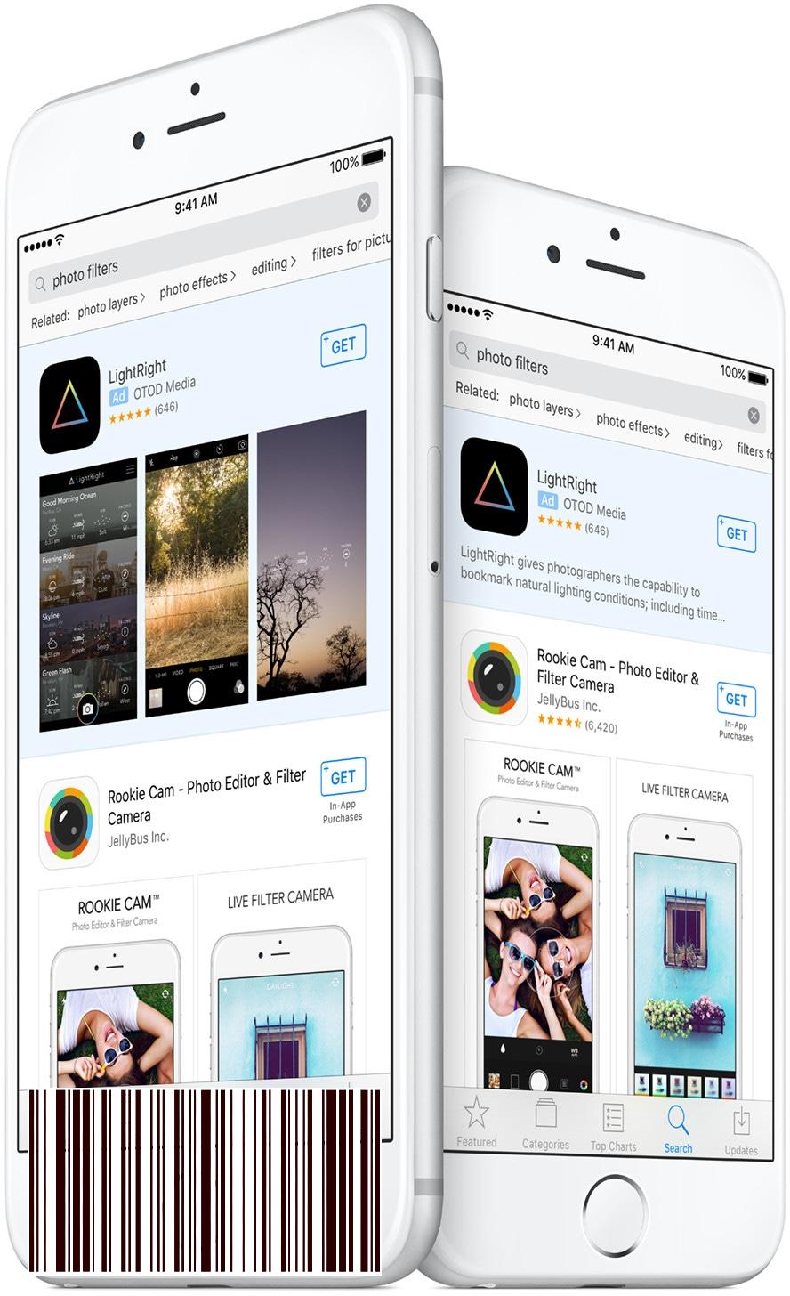 الإعلانات على شبكة البحث من App Store على أجهزة iPhone