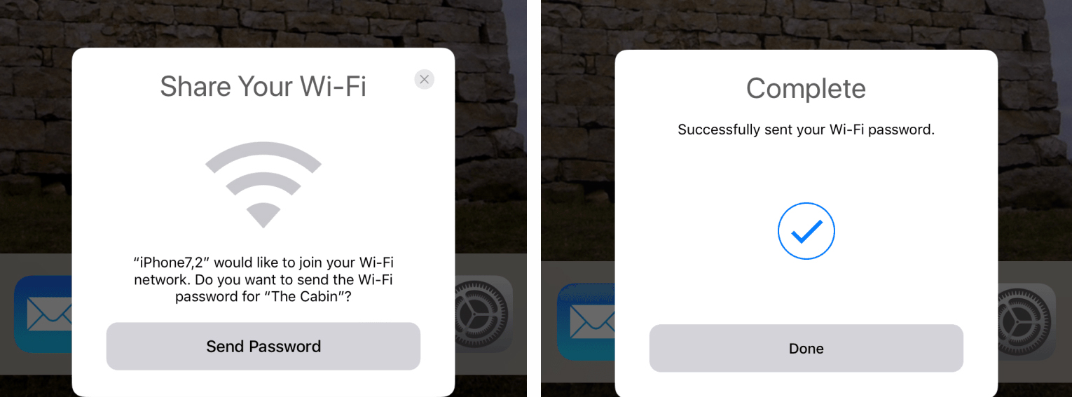 شاشة مشاركة WiFi على iOS 11