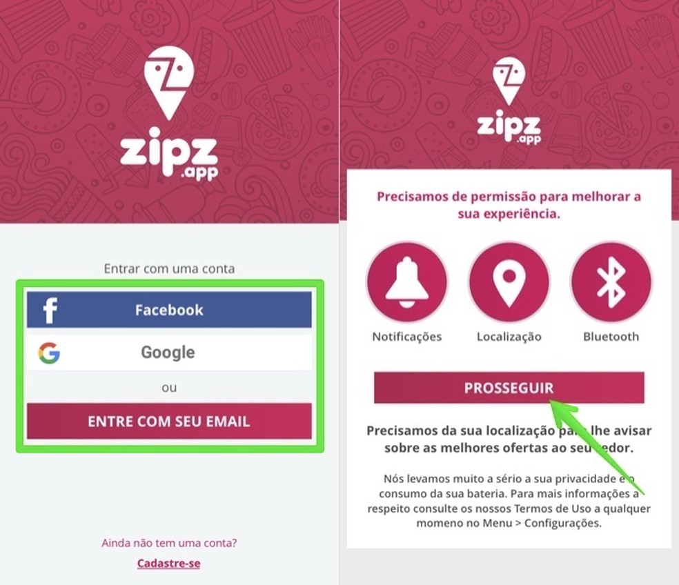 إنشاء حساب Zipz مجانا والسماح بالوصول إلى موقعك صور: Reproduo / Helito Beggiora