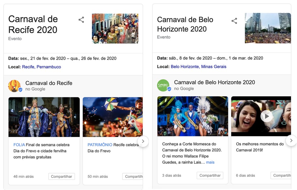 كرنفال 2020: سيتم إرسال الحفلات في ريسيفي وبيلو هوريزونتي بواسطة Google Photo: Divulgao / Google