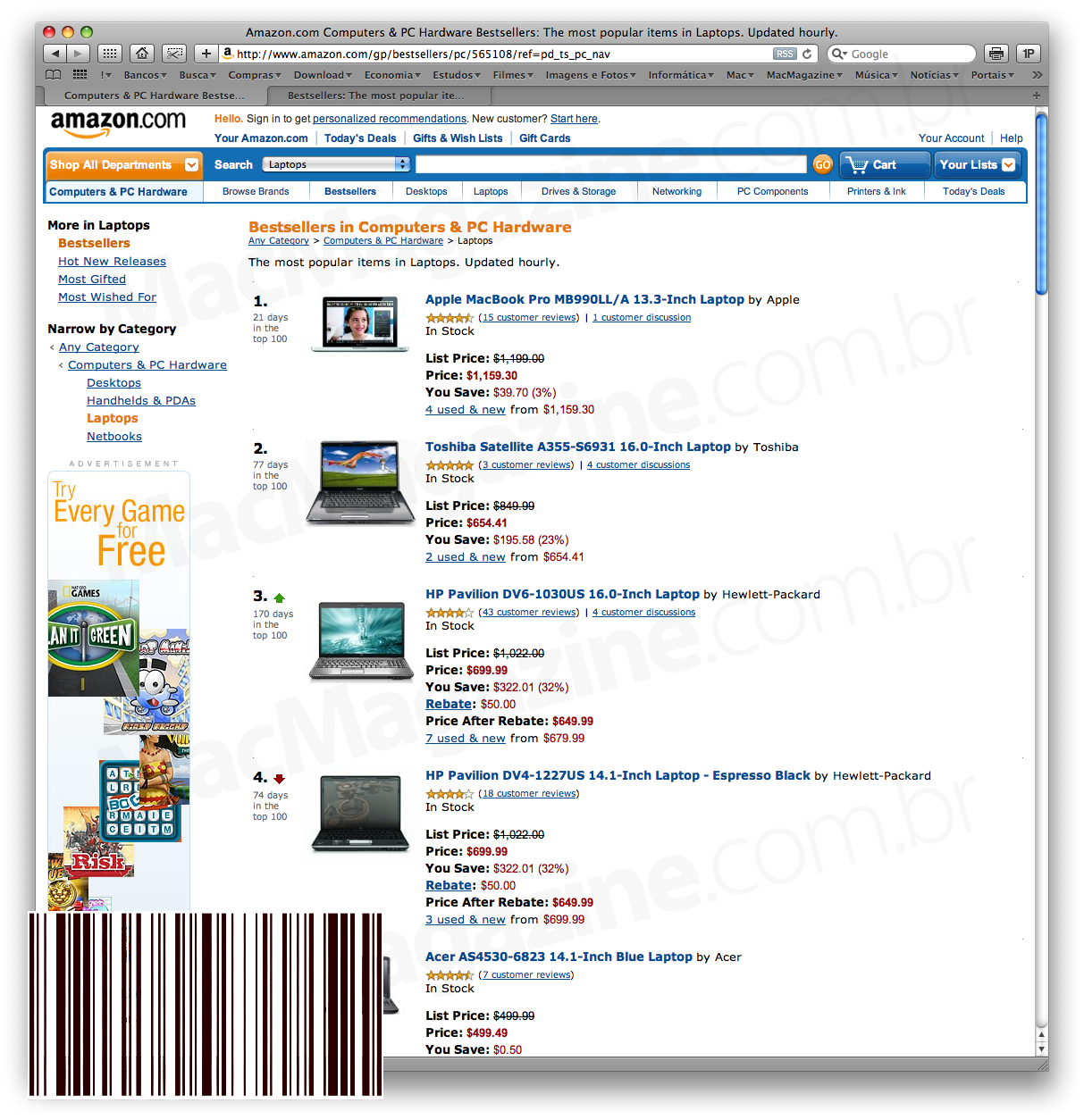 تهدد مبيعات أجهزة MacBooks Pro مقاس 13 بوصة أجهزة نت بوك على Amazon.com