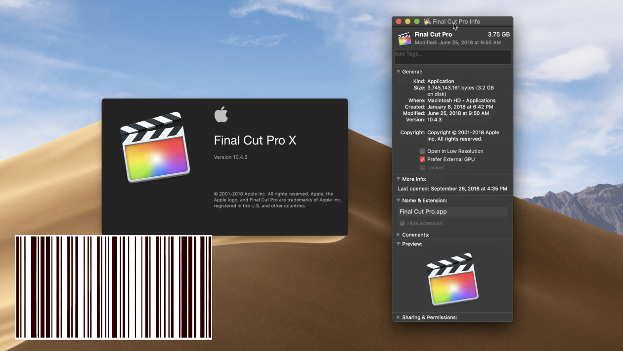 حصل برنامج Final Cut Pro على دعم موسع لوحدات eGPU على macOS Mojave