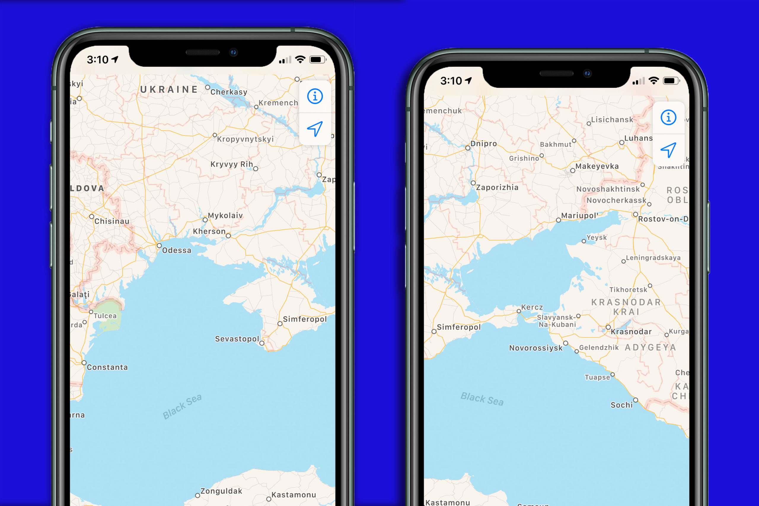 ستعيد Apple تقييم التغييرات على خرائطها بعد الوضع في شبه جزيرة القرم