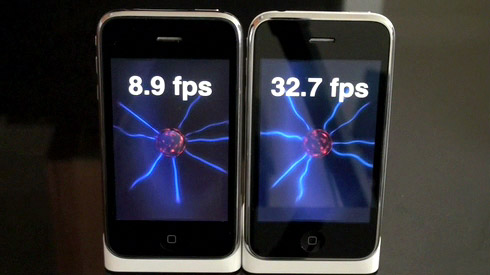 iPhone 3GS مقابل 3G - معدل الإطارات