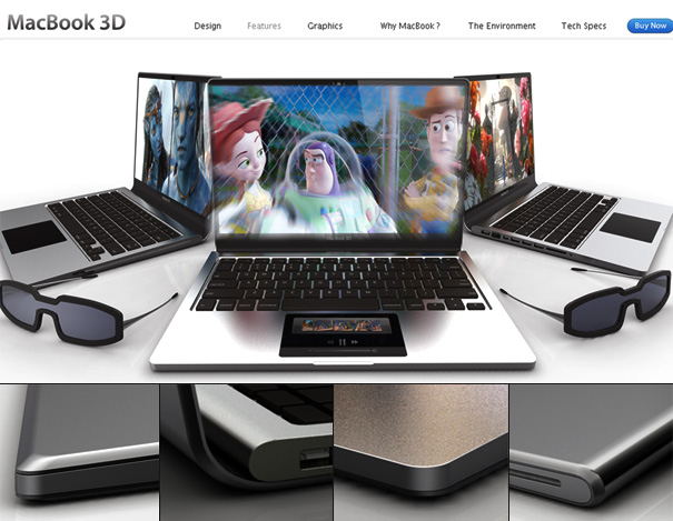 يوضح المفهوم كيف سيبدو جهاز MacBook 3D